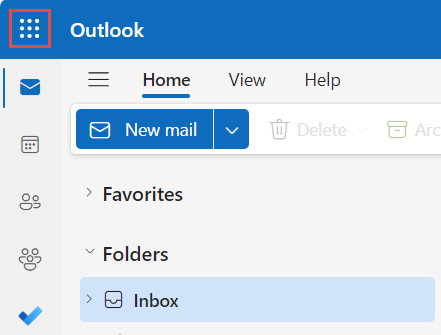 Screenshot of Outlook for Web application