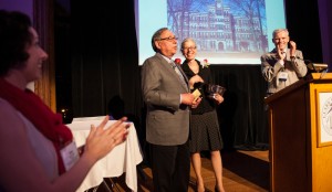 Andrea and Peter Klein ’64 receive the Distinguished Service Award at the 2014 Reunion Dinner.