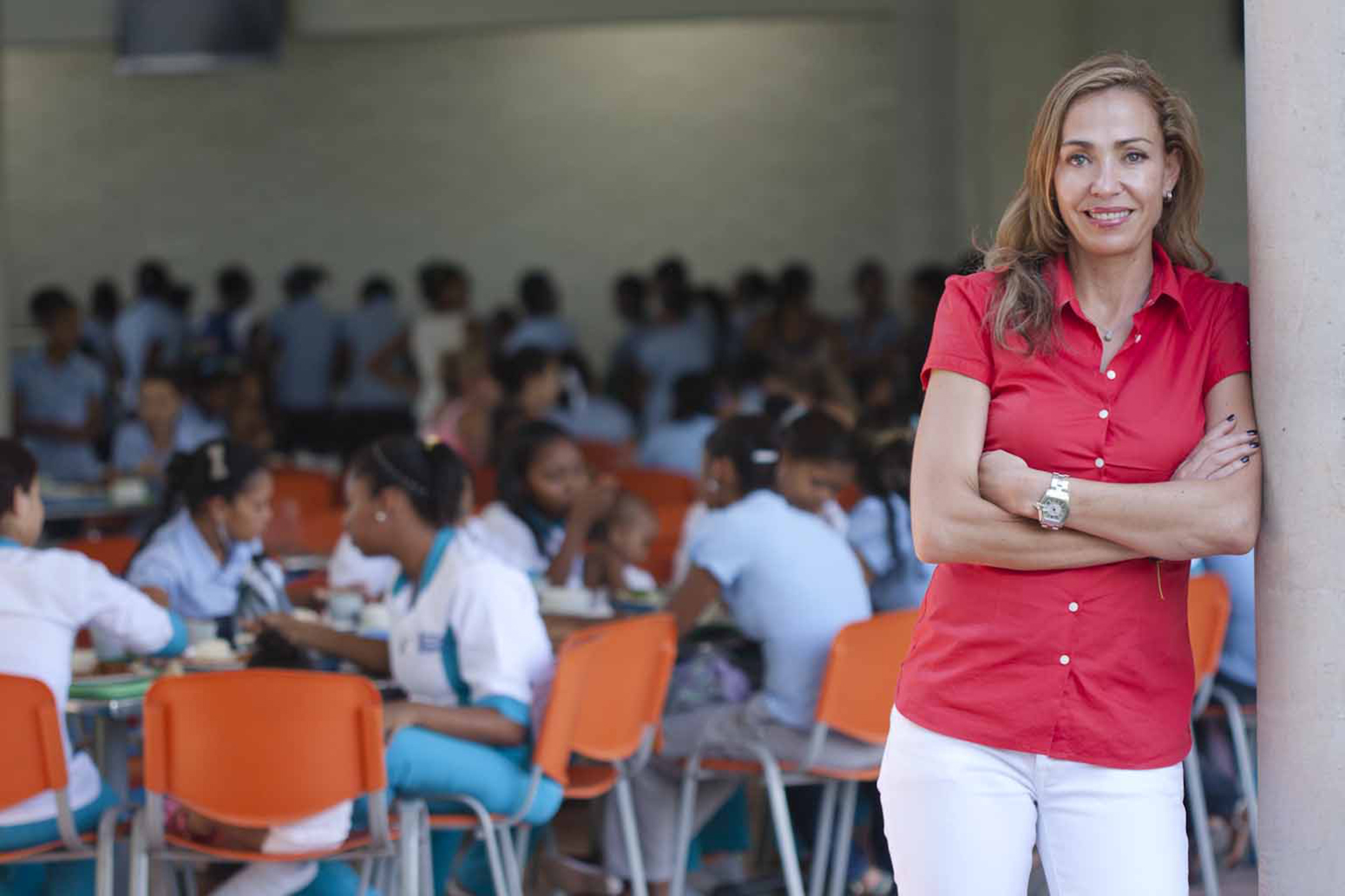 Esteemed social entrepreneur Catalina Escobar ’93 will speak at Clark’s Commencement, May 22. She is pictured here at the Juanfe Foundation in Colombia, which she created and directs.